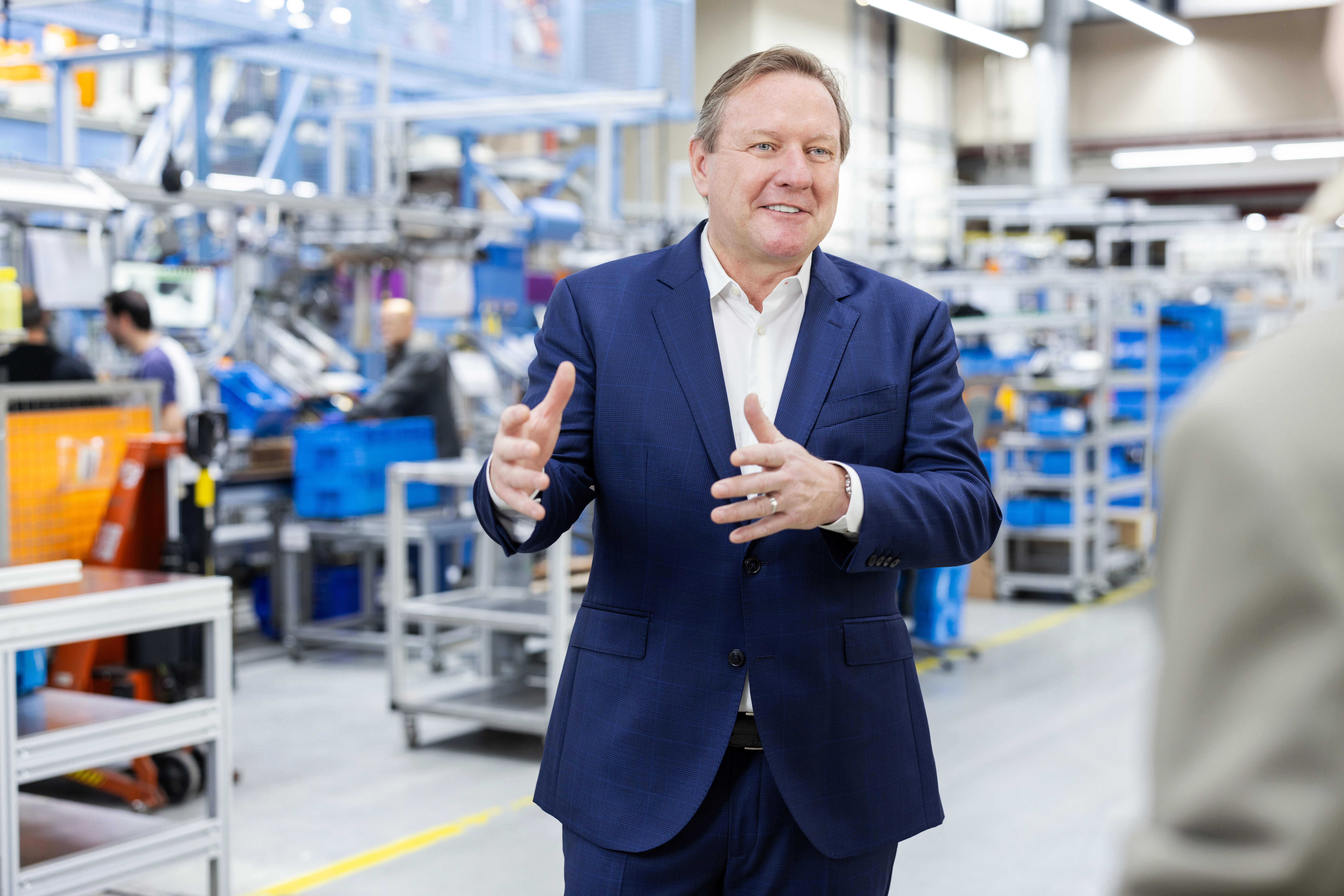 Michael Traub în asamblare la fabrica 2 din Waiblingen.