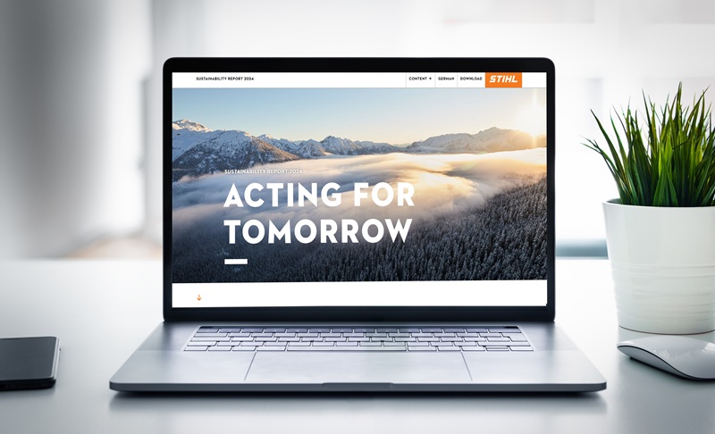 Raportul de durabilitate STIHL 2024 prezintă măsurile și progresele realizate în domeniile de interes ale ecosistemelor, circularității și îngrijirii în ultimul an. Imagine: STIHL.